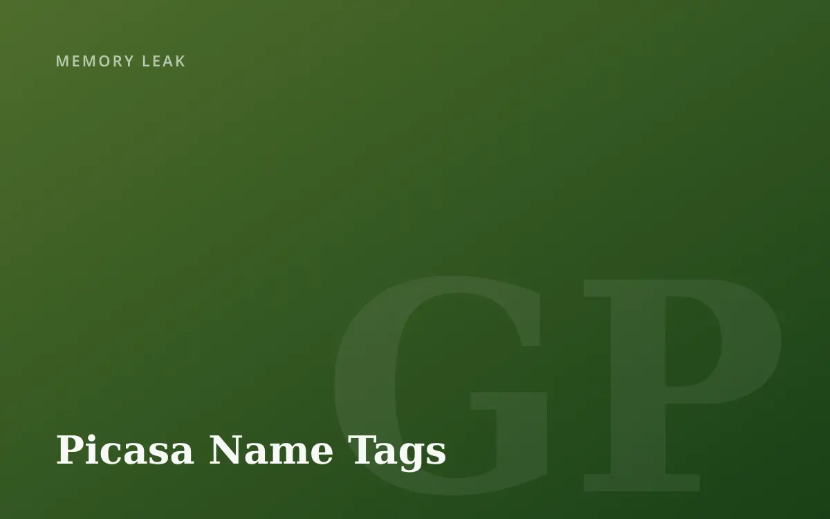 Google Picasa Name Tags