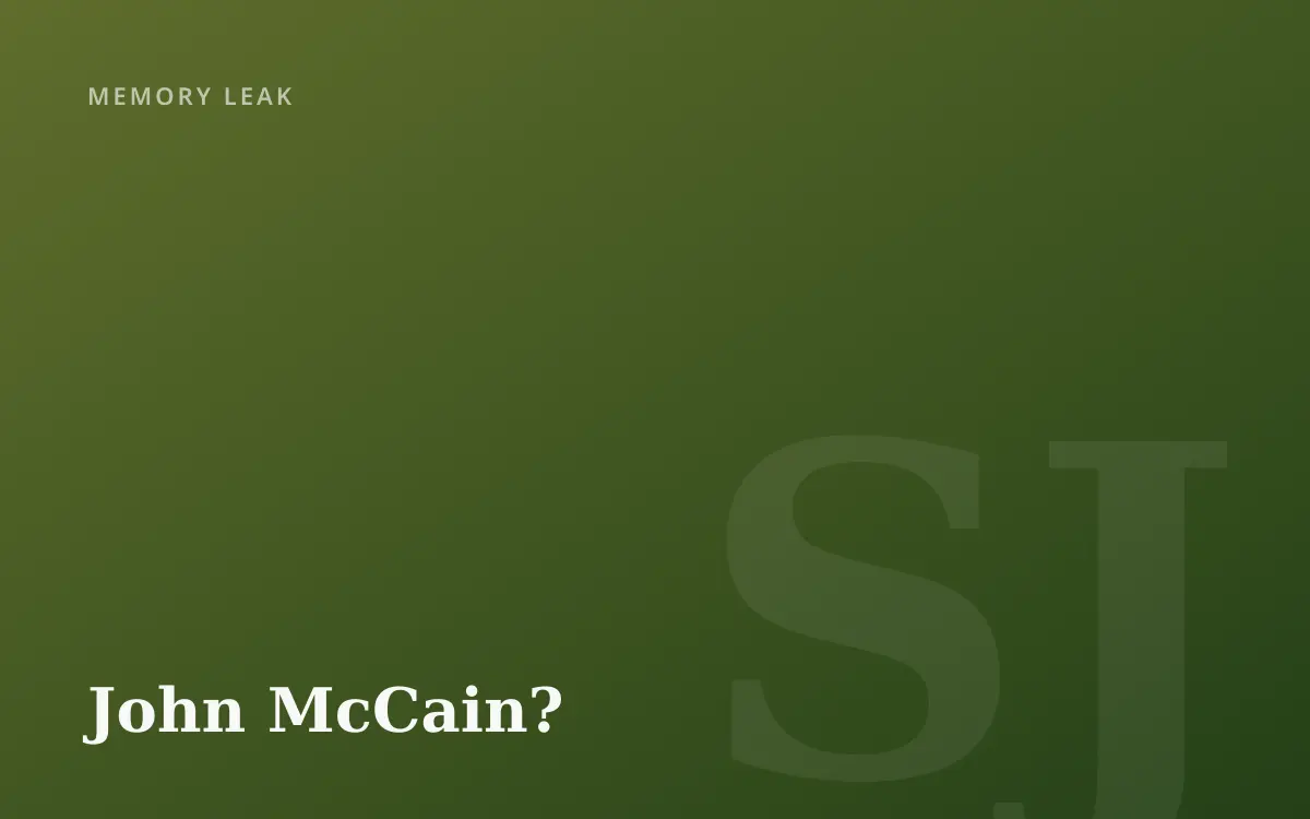 Seriously, John McCain?