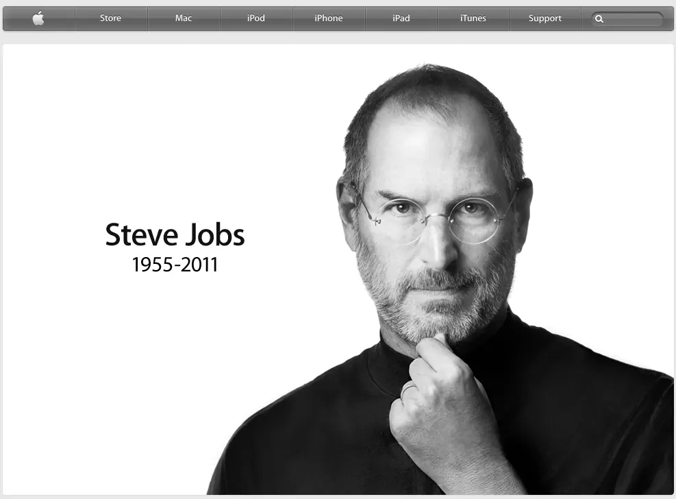Cover of Apple.com on October 6, 2011